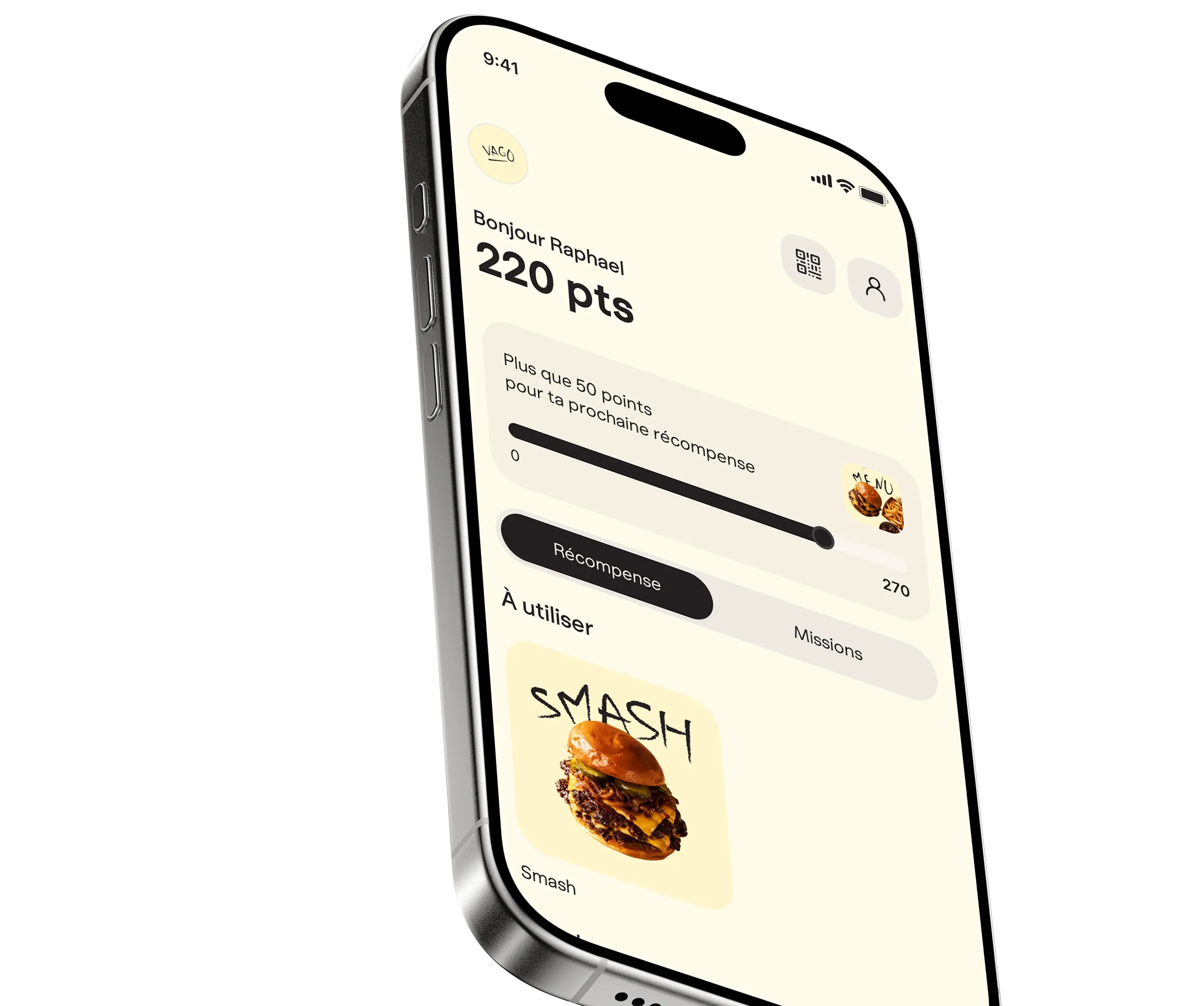 Application fidélité Pongo sur smartphone