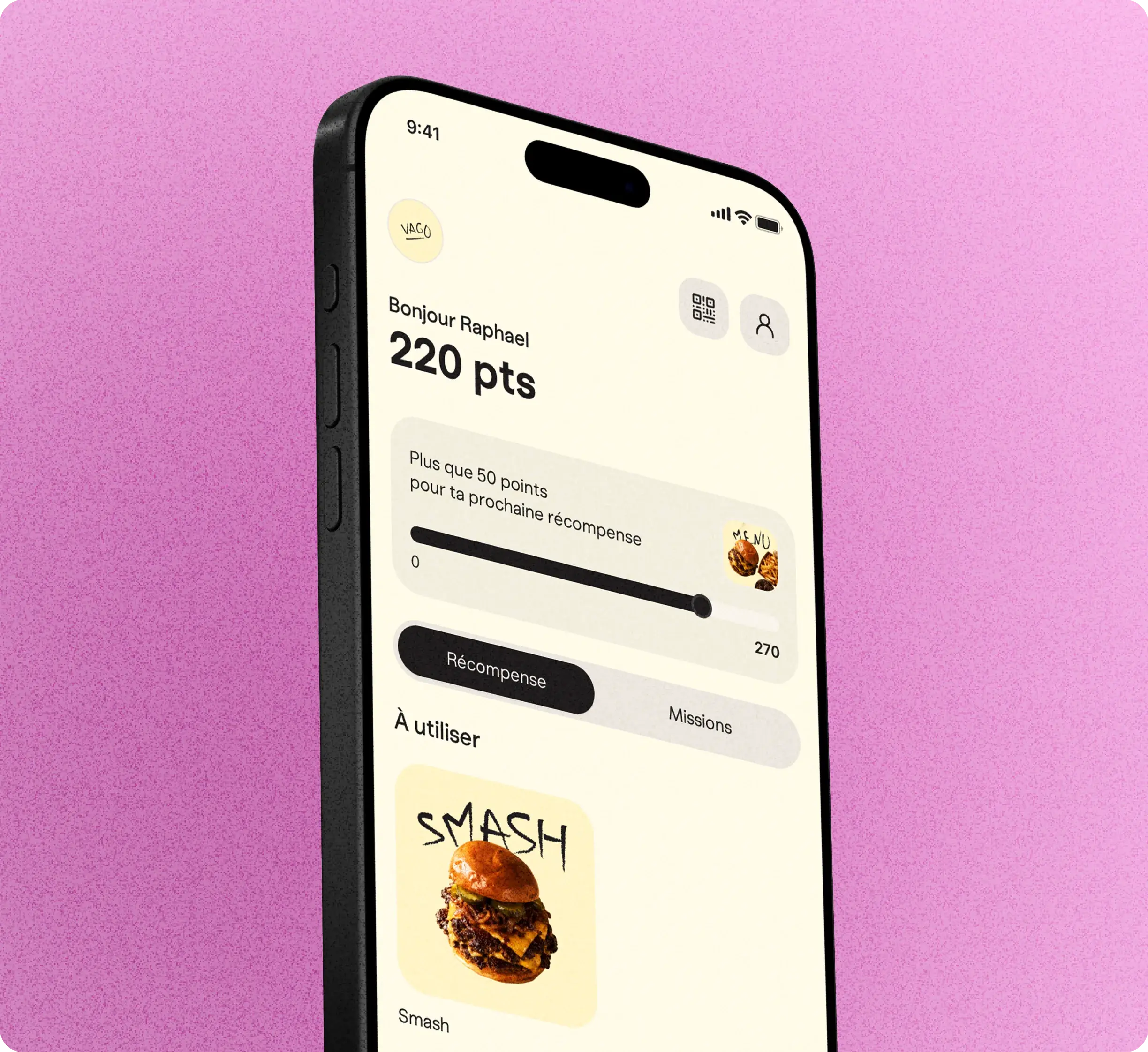 Application de fidélité Pongo sur smartphone