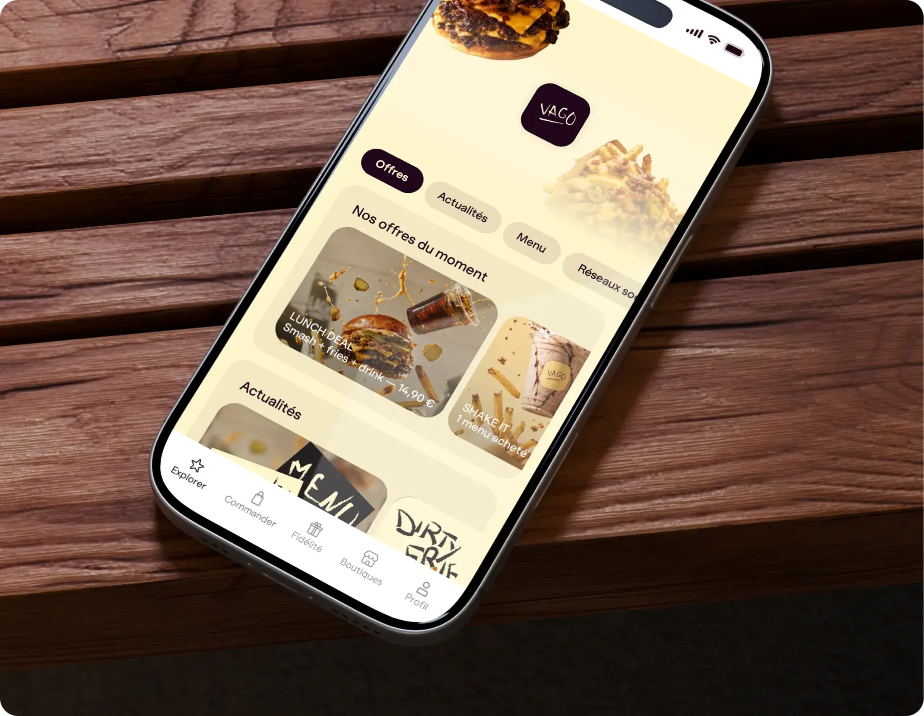 Commande et inscription depuis la Brand App