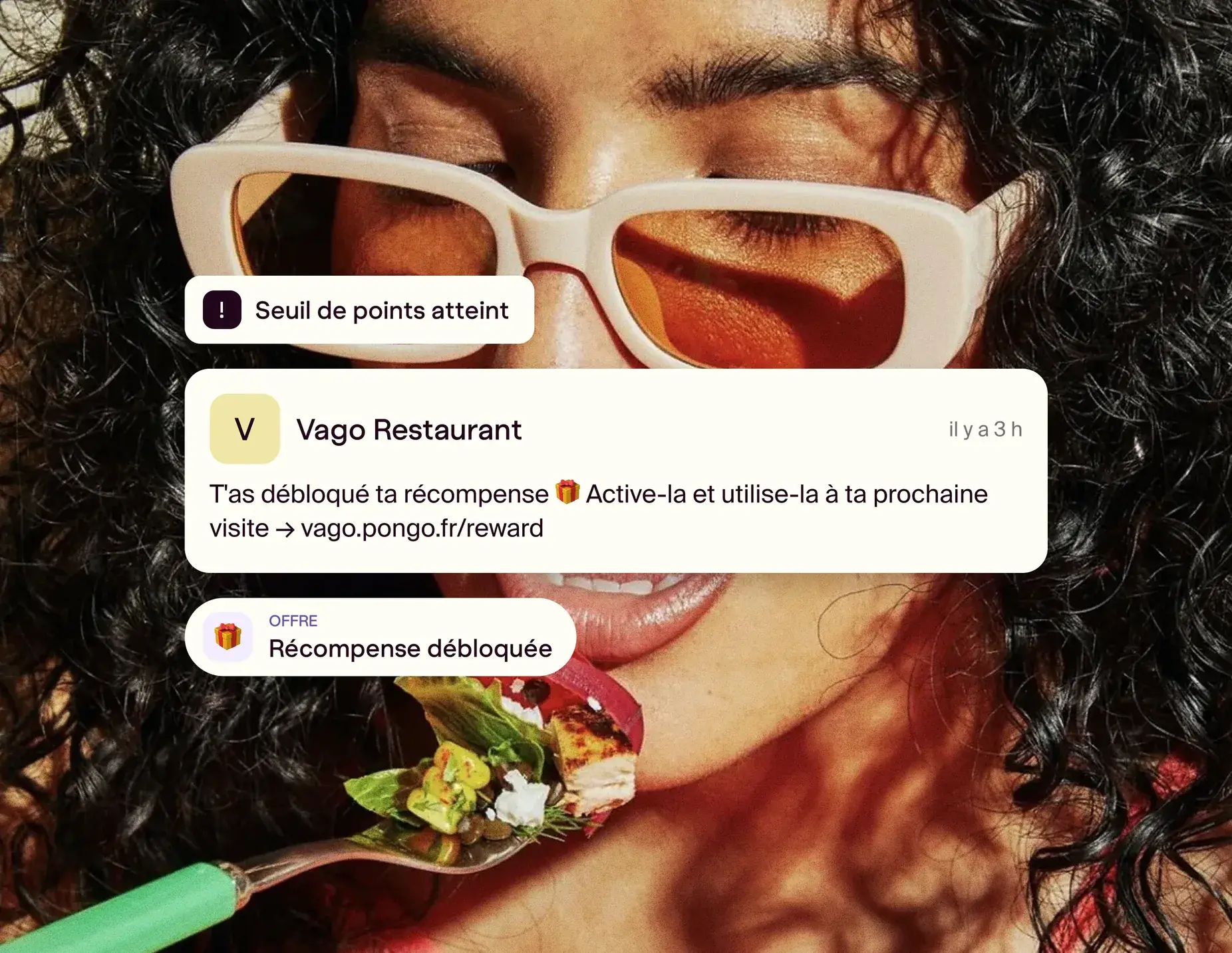 SMS Pongo envoyé automatiquement quand une récompense est débloquée