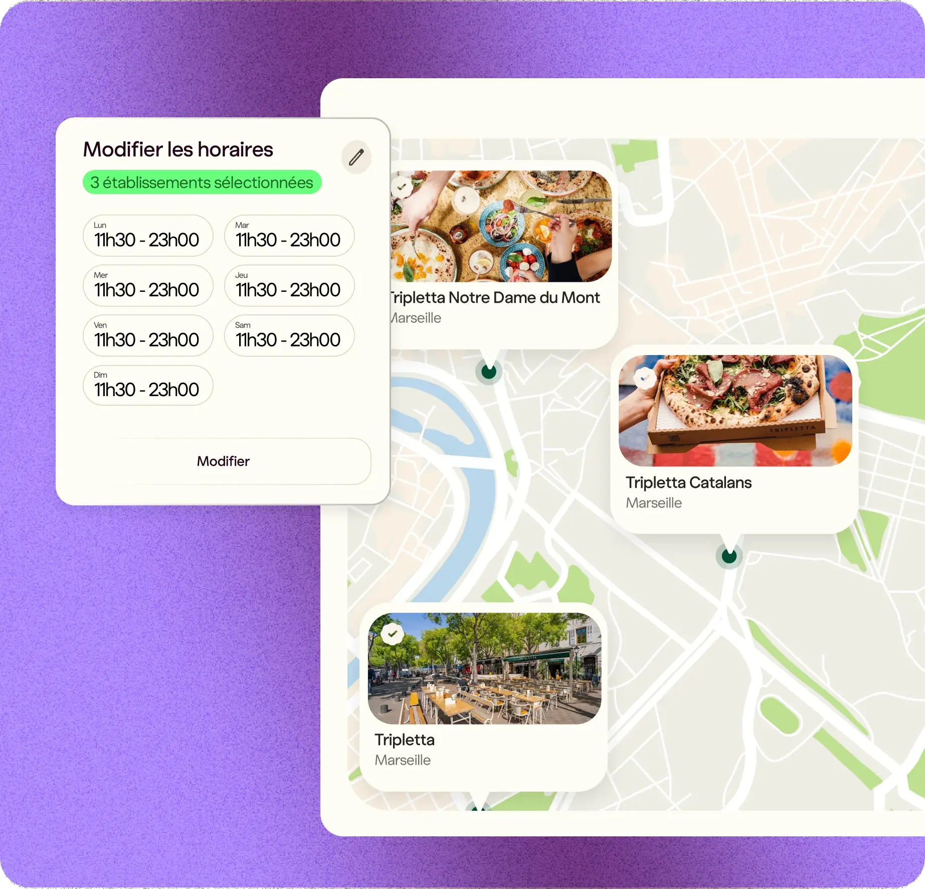 Interface de gestion multi-établissements : store locator Pongo