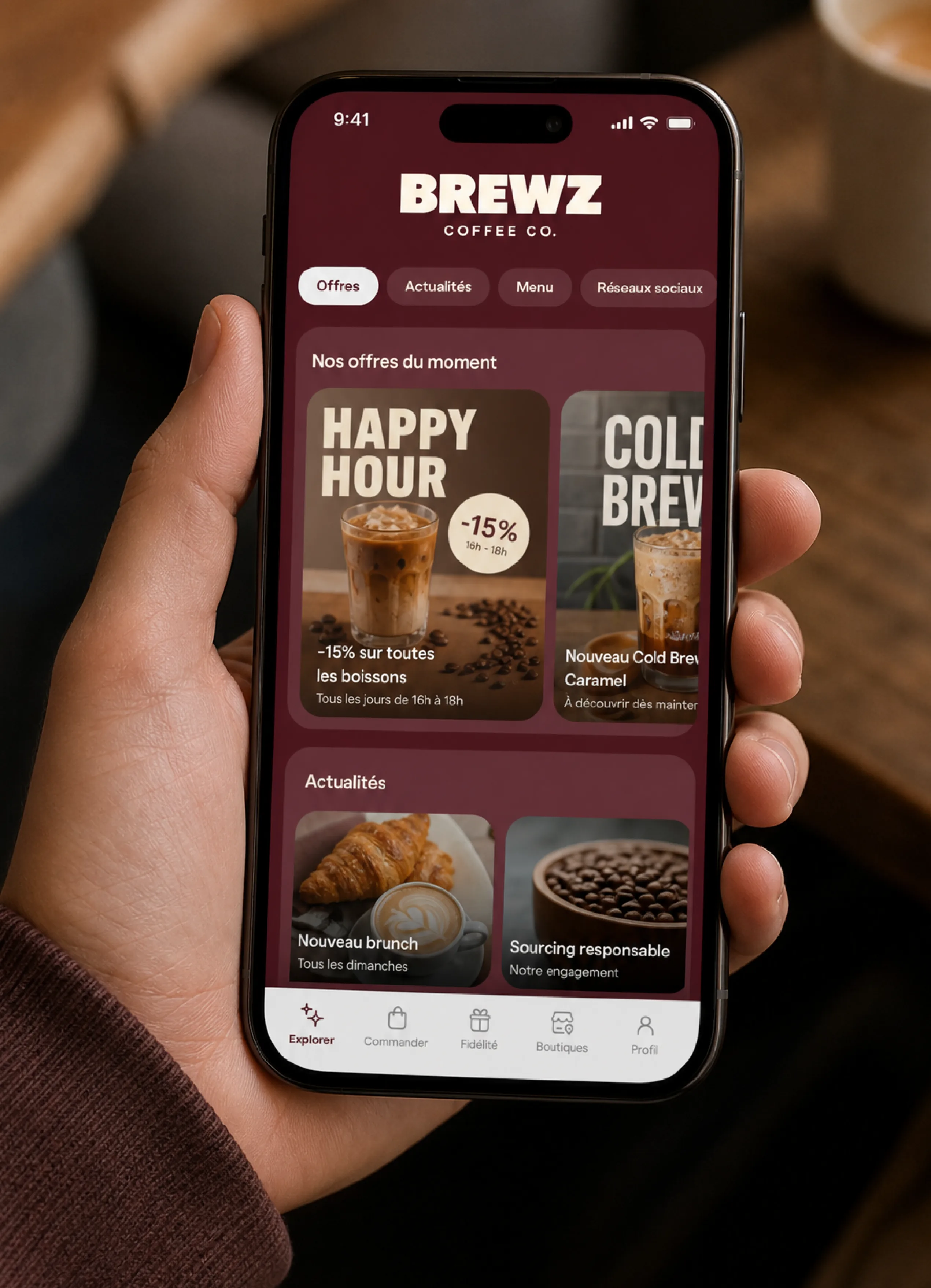 Promotion visible dans la Brand App
