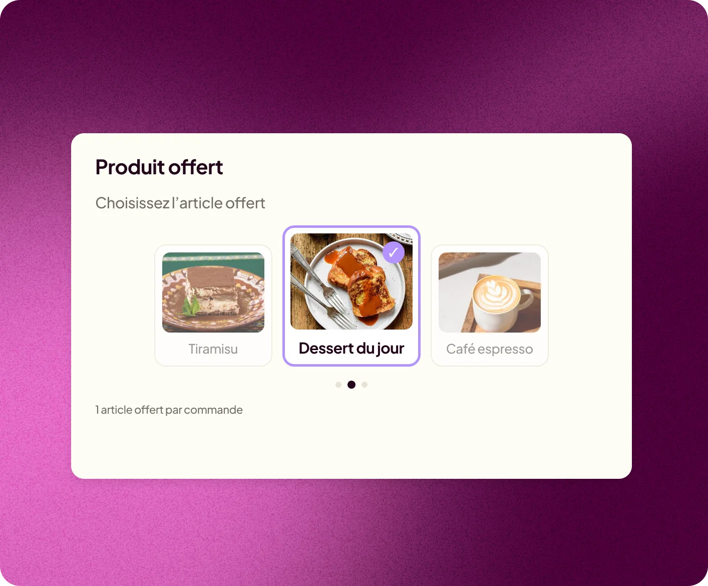 Produit offert ou gratuit